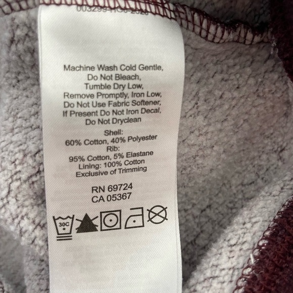 Columbia Hoodie in Maroon with Nature Print - Picture 2 of 6